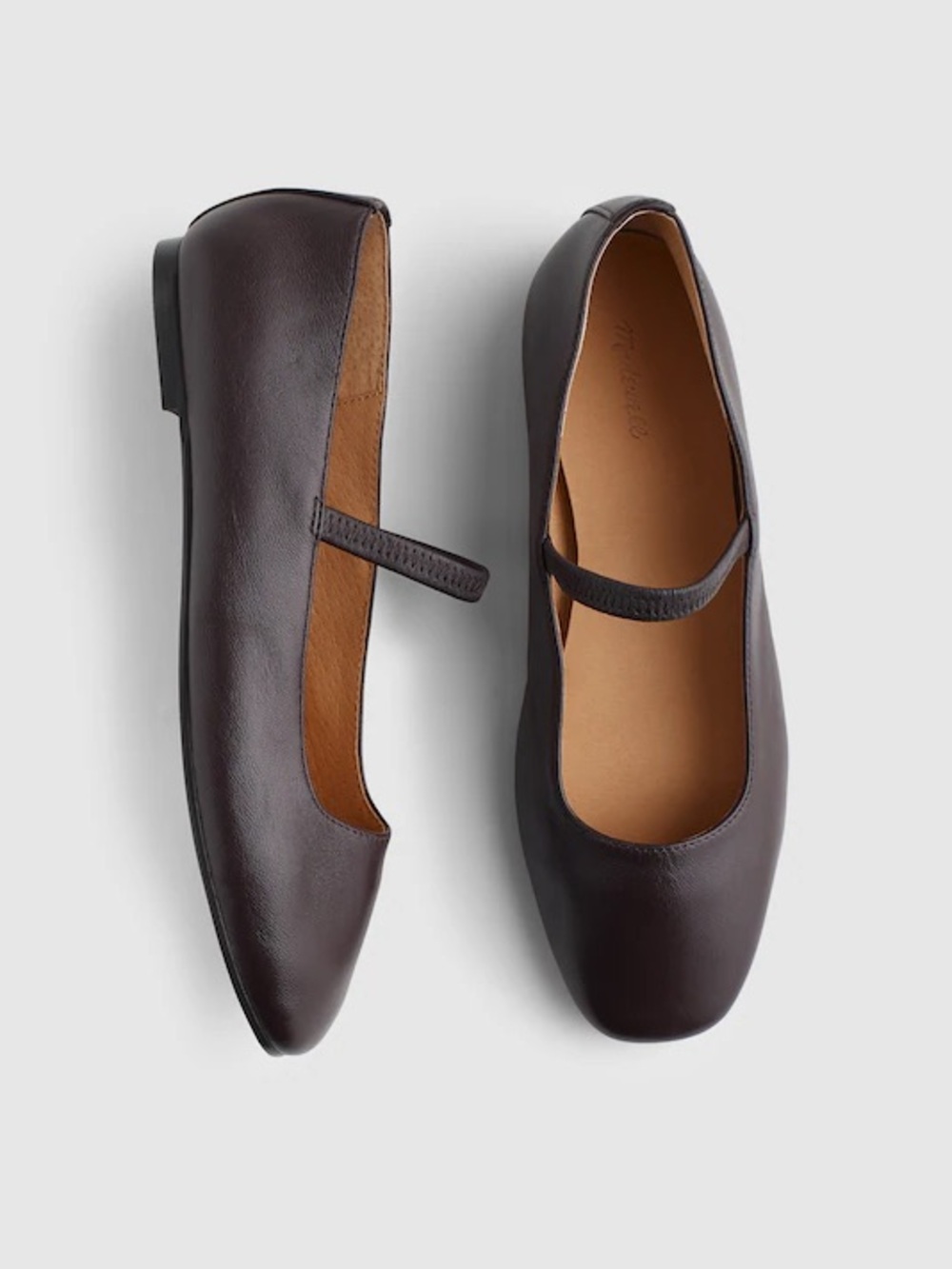 NWT Madewell The Greta Mary Jane Ballet Flat Leather Coffee Bean Brown 8